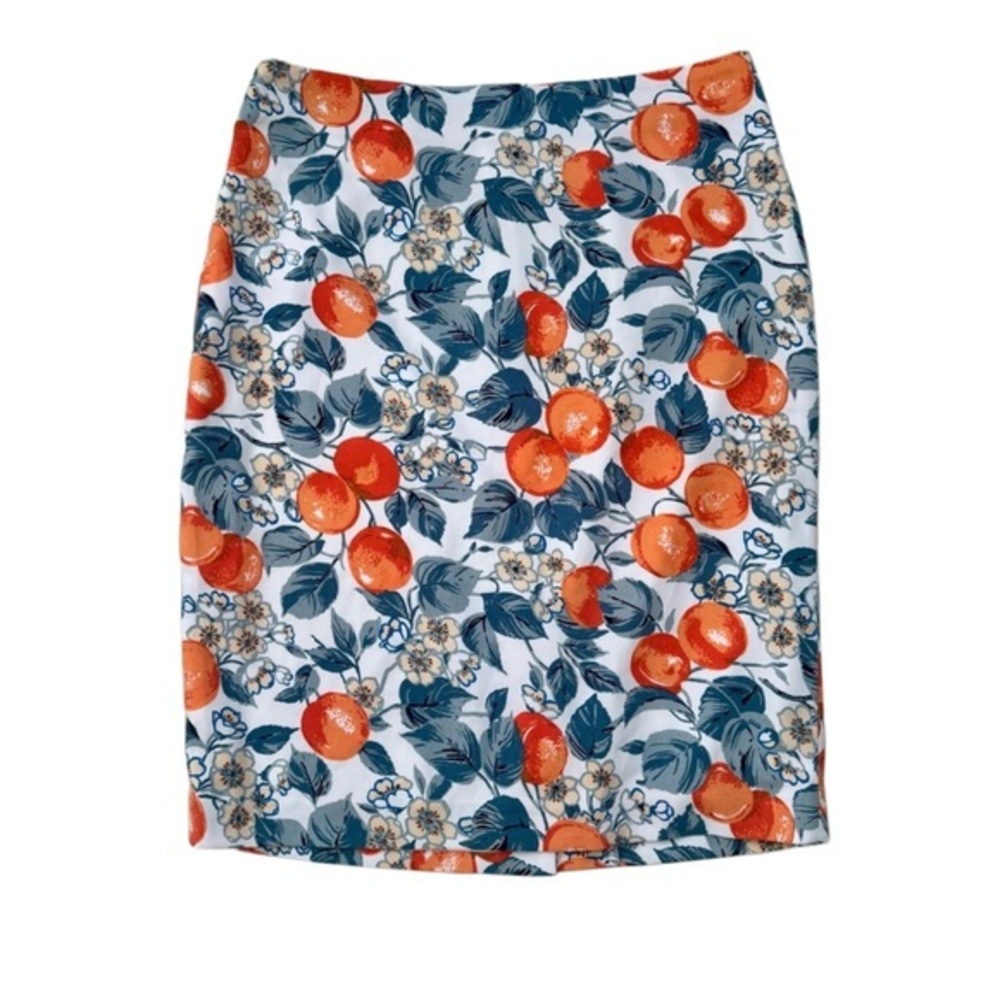 Ann Taylor Factory Oranges Floral Pencil Skirt